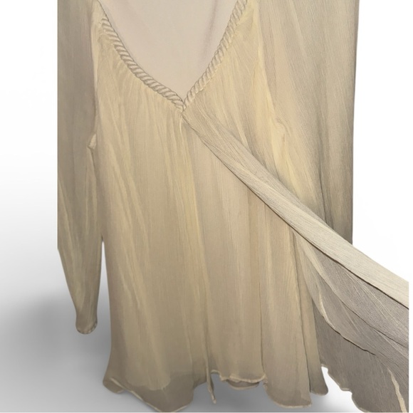 🔥HP🔥Diane von Furstenberg (DVF) cream Grecian-style blouse with rope details - Picture 3 of 10